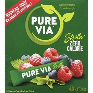 Pure Via Edulcorant stévia, zéro calorie - La boîte de 40 sticks (Parasanteonline, neuf)