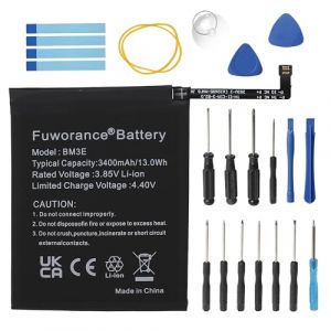 Fuworance 3400mAh 3.85V BM3E Batterie de Remplacement Compatible avec Xiaomi Mi 8 M1803E1A T&eacute;l&eacute;phone Mobile Smartphone Rechargeable Li-ION Piles Grande capacit&eacute; Une Trousse Outils (Fuworance, neuf)