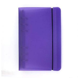 A6 / A5 6 trous coloré PP couverture anneau rond vue classeur dossier pour feuilles mobiles protecteurs / recharge de cahier / bricolage Scrapbooking (Purple, A6 mini set) (SHSQDZ, neuf)