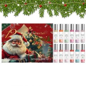 Parfum de No&euml;l &ndash; Lot de 12 parfums longue dur&eacute;e, coffret cadeau &eacute;l&eacute;gant, mini parfums portables pour femme, &eacute;pouse, petite amie | Collection d'ar&ocirc;mes sophistiqu&eacute;e pour le pendule Rencontres Soir&eacute;e | (guixine, neuf)