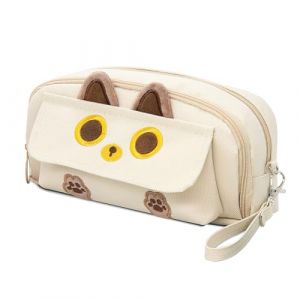 LJCZKA Trousse &agrave; Crayon Chat Kawaii pour Filles Gar&ccedil;ons, Trousse Scolaire Grande Capacit&eacute; avec 4 Compartiments pour &eacute;tudiants &eacute;cole, Bureau, Maison (LJCZKA, neuf)