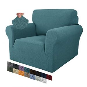 MAXIJIN Housse de Chaise Creative Jacquard pour Salon, Housses de Fauteuil antidérapantes Super Extensibles avec accoudoirs, Housse de canapé 1 pièce pour Chiens (1 Place, Bleu Paon) (MAXIJIN EUSHOP, neuf)