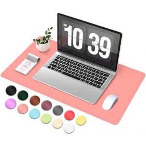 Tapis de Bureau en Suède et Cuir, Tapis de Bureau D'ordinateur Antidérapant, Tapis de Souris et de Clavier Etanche, Sous Main Bureau pour le Bureau et la Décoration Intérieure (Rose, 60x34cm) (YoursTrust-EU, neuf)