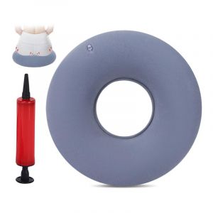 HMCEY Bou&eacute;e Coccyx Gonflable,Donut Coccyx Coussin H&eacute;morro&iuml;des avec Pompe,Assise Anneaux Coussin Fesses Douloureuse,Assise Orthop&eacute;dique Coussins Kyste Pilonidal,Coussins Anti Escarres Fessier-Gris (EASYFLOW TRADE LTD, neuf)