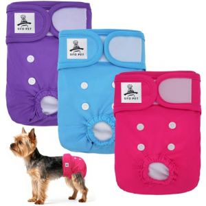 UFO PET Culotte Chiennes Chaleurs S R&eacute;utilisables, Couche pour Chien Femelle Lavables (Lot de 3), Culotte tr&egrave;s Absorbantes pour Chien avec Fermeture Forte et Flexible (UFO PET-FR, neuf)