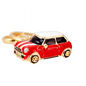 porte-clés VORCOOL en verre modèle de Mini Cooper, porte-clés métal rouge à suspendre au sac à main (S Wisdom HF, neuf)