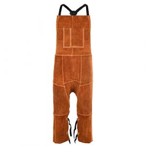 QeeLink Tablier de Soudure en Cuir pour Homme Professionnel, Tablier de Travail Résistant à la Chaleur, Tablier Cuir de vache très résistant, Parfait pour Forgeron, Bricolage, Soudeur, Menuisier (QeeLink, neuf)