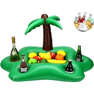 Bouee Piscine,Bar Flottant pour Piscine,Porte-gobelets,Palmier Gonflable Plateau Flottant pour Piscine Gonflable, Convient pour Piscine, mer, Les Vacances, la baignade 95 x 55 x 55 cm (si xiu dian, neuf)