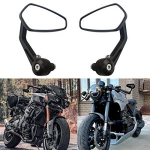 BREDUXSER 7/8" 22mm Rétroviseur de Guidon de Moto, Rétroviseurs Latéraux Moto Compatible avec Z1000 Z750 MT03 MT09 FZ6 SV650 SV1000 CB1000R CBF125 Ducati Monster M696 821 (Jia Rui Trading, neuf)
