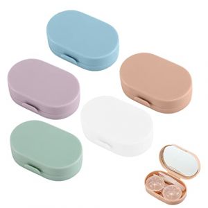 5 pi&egrave;ces &Eacute;tui de Lentilles de Contact Boite de Lentilles de Contact de Voyage Mini Supports Lentilles Contact Portable Boite &agrave; Lentilles avec Mirroir Pincette B&acirc;ton pour Voyager &agrave; l'Ext&eacute;rieur (UAB WSVLKE LT, neuf)