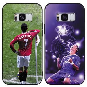 TBNMBGY 2 Pi&egrave;ces Coque pour Samsung Galaxy S8 5.8", Etui avec Cool &Eacute;toile de Football Nombre 7 Dessin Motif Housse, Antichoc Protection TPU Silicone Cover Case pour Fan de Foot, Noir (guangshuishirongjingshangma, neuf)