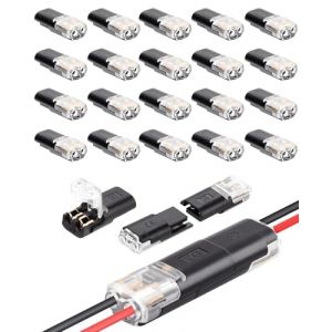 THQAE 30 Pcs Connecteur Etanche 2 Fils, Connecteur Electrique Etanche 12v, Raccord Electrique Etanche,Connecteur Automobile Adapt&eacute;s aux C&acirc;bles 18-22 AWG pour &Eacute;clairage LED et &Eacute;lectronique Automobile (ProTechika O&Uuml;, neuf)