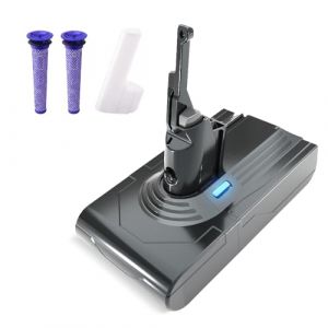 Batterie pour Dyson Aspirateurs V8 SV10,Batterie Li-ION Compatible avec Dyson V8,Absolute,Fluffy, Animal SV10 STANEW, Batterie de Remplacement pour Dyson avec 2 Filtres Li-ION 21.6v 4500mAh (Stuffwink Store, neuf)