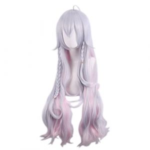 Cosplay Wig Perruque Anime for Kagura Nana Perruque Cosplay, Perruque Longue Rose Argentée, Perruque Costume Halloween, for Halloween, Fête Costumée, Spectacle Anime, Événement Cosplay, Concerts (good stuff A, neuf)
