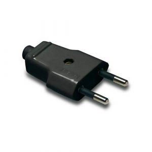 CABLEPELADO Fiche bipolaire | Fiche bipolaire droite | Sans TT | Contacts en laiton nickelé | 10 A | 250 V | IP20 | Mâle | Noir (CABLEPELADO, neuf)