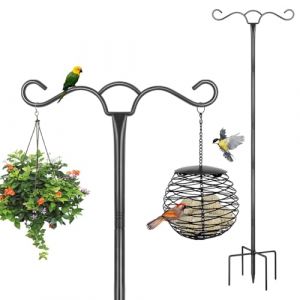 Station de suspension pour mangeoires à oiseaux, 197 cm, crochets pour poteaux d'alimentation sur pied pour jardin, en métal robuste, double crochet pour lanternes, mangeoire légère pour oiseaux (chuck11, neuf)