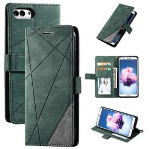 Coque pour Huawei Enjoy 7S ,Magn&eacute;tique Etui Housse pour Huawei P Smart FIG-L03 FIG-LX2 FIG-L22 FIG-LX1 FIG-L21 FIG-LX3 FIG-LA1 / Honor 9 Lite LLD-L22A LLD-L31 / Nova Lite 2 &Eacute;tui T&eacute;l&eacute;phone Green (QiongniAn, neuf)