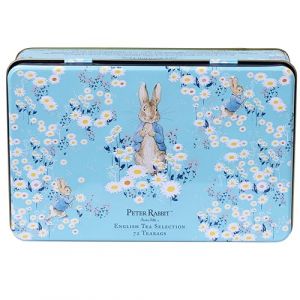 New English Teas Peter Rabbit Bo&icirc;te &agrave; th&eacute; avec 72 sachets de th&eacute; Motif marguerites (mOrganics Beauty (UK), neuf)