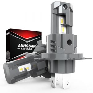 AUHSSAN Ampoule H4 LED Voiture 80W 16000LM 6000K Blanc Froid, 400% de Luminosit&eacute;, LED Phare Kit Lampes Remplacement pour Halog&egrave;nes, Ampoule Antibrouillard, 1:1 Taille, Plug and Play (2 Lampes) (AUHSSAN, neuf)
