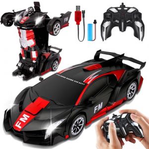 NXPZ Voiture Télécommandée Enfant, Jouet 2 en 1 Transformable Voiture Robot, Véhicule Téléguidée Radiocommandé avec LED, pour Filles et Garçons de 3 à 12 Ans, Cadeau de Noël et Anniversaire (MARAZZI ALFREDO, neuf)