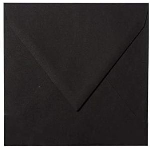 Paper24 Lot de 25 enveloppes Noir 10 x 10 cm 100 x 100 mm Fermeture par humidification Grammage : 120 g/m&sup2; (Briefumschl&auml;ge24plus, neuf)