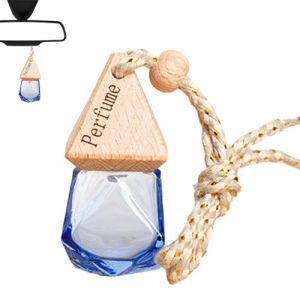 Euyehn Bouteilles de diffuseur de voiture vides - Bouteille de parfum d&eacute;sodorisant de voiture vide - Diffuseur d'huiles essentielles de parfum d'aromath&eacute;rapie capuchon triangulaire pendentif de parfum (kreifw, neuf)