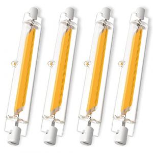 Ampoules R7S LED 78mm Dimmable, Ampoule LED R7S 10W &Eacute;quivalent &agrave; Lampe Halog&egrave;ne 100W, Sans Scintillement,R7S LED Ampoule Blanc Chaud 3000K 1000LM,&Eacute;clairage &agrave; Faisceau 360&deg;,AC 220-240V,Paquet de 4 (Hsientpe EU, neuf)