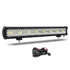 Willpower 58cm 23'' 480W Barre LED Spot et Inondation Rampe LED 12V 24V Étanche Bar a LED Feux Phare de Travail LED Projecteur LED pour 4x4 Voiture Camion Tracteur Quad Véhicule Bateau con Câblage (YZ-EU, neuf)