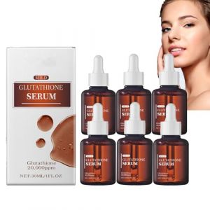 Le sérum de glutathion avec 20 000 pppm de glutathion, de niacinamide et d'acide hyaluronique améliore l'élasticité cutanée, la tache foncée corrigeant le sérum du visage, hydratant profond. (6pcs) (henanluoyi, neuf)