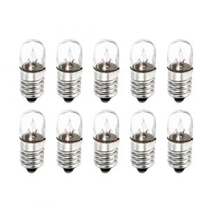 sourcing map E10 Vis Base Miniature Ampoules 48V/2W Chaud Jaune Clair Mini Lampes avec Boîte, 1 Ensemble/10 Paquet (Weisser Berg, neuf)