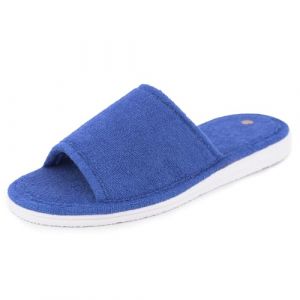 JOMIX Chaussons &Eacute;ponge Femme Pantoufles en Tissu &Eacute;ponge &agrave; bout Ouvert L&eacute;g&egrave;res et Respirantes Semelle Antid&eacute;rapante Lavables en Machine Mules d&rsquo;int&eacute;rieur &eacute;t&eacute; pour la Maison Spa H&ocirc;tel ES2503 Marin 38 (JOMIX EUROPE, neuf)