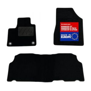 DBS - Tapis de Sol Voiture - sur Mesure - Adapt&eacute; &agrave; Votre Renault/Mercedes KANGOO ET KANGOO E-Tech/CITAN ET E-CITAN (d&egrave;s 06/2021) Antid&eacute;rapant : Clips + Autogrip - 3 pi&egrave;ces : Protection arri&egrave;re (Housses Auto DBS, neuf)