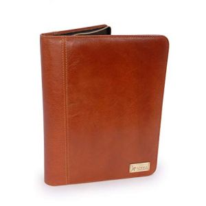 Catwalk Collection Handbags - Porte Document Cuir Femme - Portefeuille de Voyage Zippé - Avec A4 Bloc-Note - Pochette Pour Tablette - CHLOE - Tanne (The Real Handbag Shop, neuf)