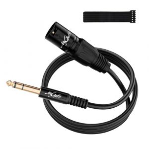 Mygatti 2m C&acirc;ble XLR vers Jack 6,35mm, sym&eacute;trique st&eacute;r&eacute;o 1/4" TRS M&acirc;le vers 3 Pin XLR M&acirc;le pour Guitare, Haut-parleur, Microphone, Amplificateur, Mixeur etc.+5 attaches de c&acirc;ble (Mygatti, neuf)