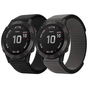 Bracelet Feinx 8 51mm/Fenix 7X/Fenix 7X Solar/Fenix 6X/Fenix 6X Pro/Fenix 5X/Fenix 5X Plus, 26mm Bracelet Sport Nylon à Séchage Rapide pour Fenix 7X Sapphire Solar/Fenix 3/Fenix 3 HR/Fenix 3 Sapphire (BEIYING, neuf)