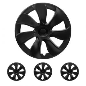 KAVANIC Enjoliveur de Roue Tesla Model Y 19 Pouces Noir Mat Logo de Soutien Design symétrique (4 pièces) Style Blade 2020-2023 Model Y Gemini Enjoliveur de Roue de Remplacement (Kavanic, neuf)