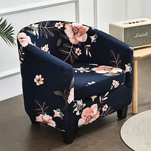 Highdi 2 Pièces Housse de Fauteuil Cabriolet Chesterfield, Extensible Couverture de Fauteuil Housse de Canapé Classique Antidérapant Revêtement de Chaise Protecteur de Fauteuil (Bleu Marin) (Highdi, neuf)