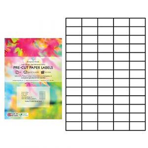 Evergreen Goods Lot de 30 feuilles de papier autocollant pr&eacute;d&eacute;coup&eacute; blanc mat A4 | Imprimable &agrave; jet d'encre et laser | &Eacute;tiquettes d'impression multi-usages &agrave; dos adh&eacute;sif puissant | 5 x 13, 65 par A4 : (Evergreen Goods Ltd, neuf)