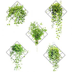 Prmape 5 Pi&egrave;ces Autocollant Muraux 3D Plante Sticker Muraux 3D Plante de Salon Sticker Mural de Plantes Vertes pour Salon, Chambre &agrave; Coucher, Cuisine (viwen, neuf)