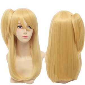 Fairy Tail Lucy Heartfilia 50cm Long Straight Costume Cosplay Wig for Women Anime Wig Synthetic Hair Wig (good stuff A, neuf)