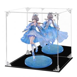 FHMIDIC Bo&icirc;te de pr&eacute;sentoir en acrylique, vitrine transparente pour figurines avec dos miroir, vitrine anti-poussi&egrave;re alternative en verre pour objets de collection, figurines, Lego, mod&egrave;les, jouets (Fhmidic US, neuf)