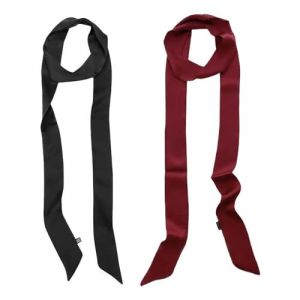 EORPAVU ceintures femme,Ceinture pour Femme, Ceinture Habill&eacute;e pour Femme, Bandeau Foulard en Soie, Bandeau Long, Accessoires pour Cheveux nou&eacute;s (2 pi&egrave;ces, Noir + rosso) (HE CHANGYUAN, neuf)