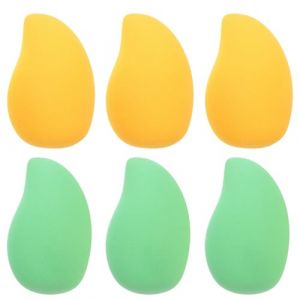 Homoyoyo 6 pièces Éponges Maquillage Mangue Lavables Réutilisables pour Fond de Teint Poudre Visage Cosmétiques (Alda Jin, neuf)