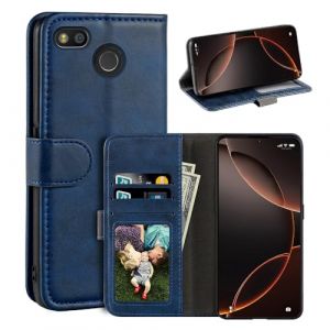 UOGNADGD &Eacute;tui en Cuir &agrave; Rabat Compatible avec Fairphone 3+ Portefeuille avec Porte-Cartes, Fermeture Magn&eacute;tique, Pied Int&eacute;gr&eacute;, RFID Antichoc (Bleu) (DINGDANGG, neuf)