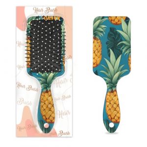 Brosse &agrave; cheveux d&eacute;m&ecirc;lante pour cheveux humides et secs, peignes &agrave; coussin d'air ananas pour femmes, hommes, gar&ccedil;ons, filles, enfants, brosse de massage pour cheveux boucl&eacute;s ou raides (xiaomengjeidian, neuf)