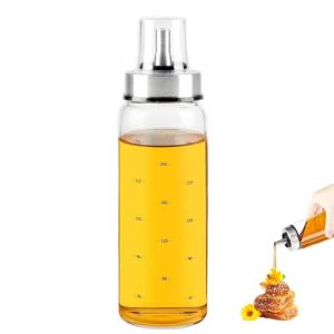 ZoeQide Distributeur de miel en verre 300 ml &ndash; Distributeur de sirop anti-goutte avec couvercle et bec verseur &ndash; Distributeur de miel en verre pour cuisine, petit d&eacute;jeuner, caf&eacute; bar et restaurant (qingdaikeji, neuf)