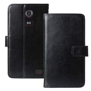 Dingshengk Flip Premium Cuir Housse Magn&eacute;tique T&eacute;l&eacute;phone Coque TPU Silicone pour Doro Liberto 8031 4.5" &Eacute;tui Cas Couverture Protecteur Case Portefeuille Cover Business Wallet (Noir) (Dingshengk, neuf)