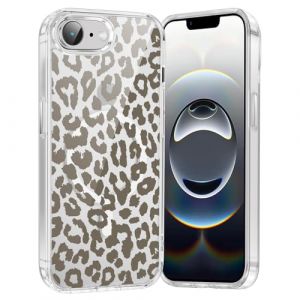 Saqmkil Coque Magn&eacute;tique pour iPhone 16e/SE 4/SE 2025 6,1", Compatible avec MagSafe, Transparente Fille Etui avec Aesthetic Motif L&eacute;opard Dessin, Souple Silicone Case Antichoc Protection Housse, Kaki (HEILALA VANILLA, neuf)
