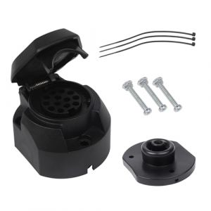 AOHEWEI Prise de remorque 13 Broches étanche 12 V, Adaptateur de Prise électrique d'attelage de remorque en Plastique 13 Broches pour Camion, Camping-Car, Voiture, Caravane, remorquage (AOHEWEI, neuf)