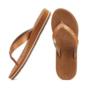 ONCAI Tongs Femme Mode Orthopédique Cuir Soutien Arche Yoga Mat Eté Plage Sandales Thong Femme Semelles en Caoutchouc Flip Flops piscine chaussures Douche Antidérapante Semel kaki Taille 38.5 (ONCAI HZTH, neuf)